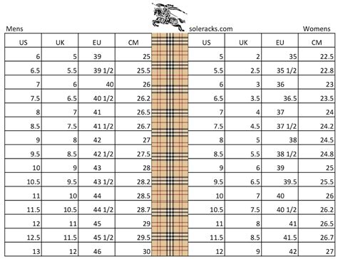 burberry size chart women.